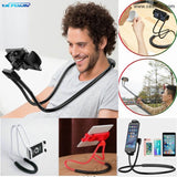 Bundle of 2 Lazy Bendable Flexible Hang Neck Phone Holder 360 Degree Rotation Mobile Stand -Black