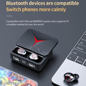 M90 Pro TWS Wireless Bluetooth 5.2 Earphones Gaming Noise Canceling Earbuds HiFi Stereo Music Headsets Waterproof Sport Handfree Headphones with Touch Control LED Charging Case