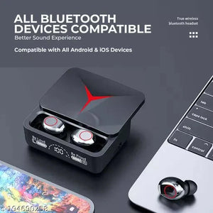 M90 Pro TWS Wireless Bluetooth 5.2 Earphones Gaming Noise Canceling Earbuds HiFi Stereo Music Headsets Waterproof Sport Handfree Headphones with Touch Control LED Charging Case