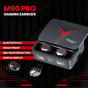 M90 Pro TWS Wireless Bluetooth 5.2 Earphones Gaming Noise Canceling Earbuds HiFi Stereo Music Headsets Waterproof Sport Handfree Headphones with Touch Control LED Charging Case