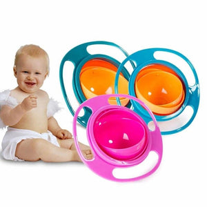 Pack of 2 Magic Gyro Bowl 360 Rotation Spill-Proof Infants Toddler Baby Kids Training Feeding