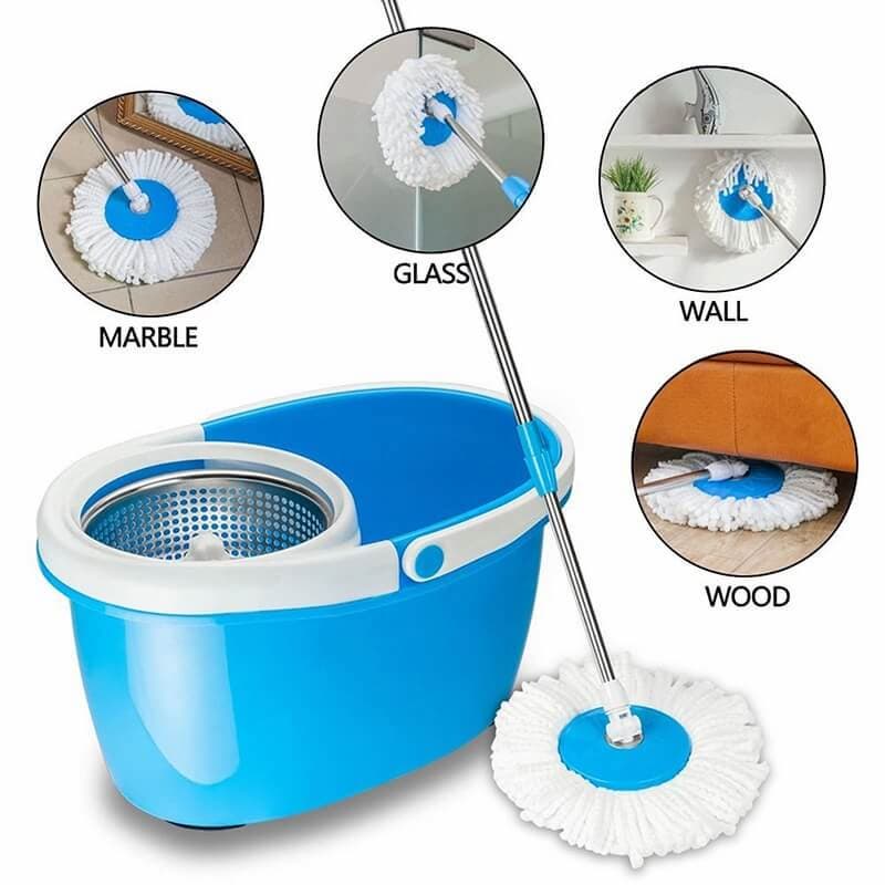 Magic Spin Mop Bucket with Stainless Steel Rod For Home Cleaning