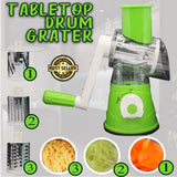 Manual Vegetable Cutter Slicer Round ,Grater, 3 in1 Slicer, Table top Drum Grater