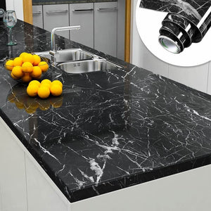 Pack of 3 Marble Sheet for Kitchen 60x200cm Wall Paper Waterproof Heat Resistant Self Adhesive Anti Oil Kitchen Wallpaper