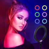 MJ33 RGB LED Soft Ring Light 33CM With 7ft Tripod Stand & Phone Holder USB Plug for tiktok youtube vlogging makeup