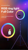 MJ36 14 inch 36cm RGB soft RIng Light with 7.5ft Tripod stand Circle Photography lighting for Tiktok, youtube , vlog, makeup etc