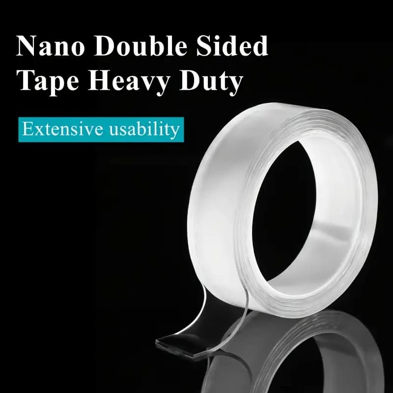 Combo of 2 Nano Double Sided Tape Transparent - Washable Silicon Transparent Tape - 3 Meter