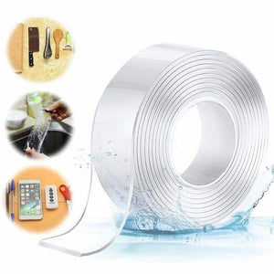 Combo of 2 Nano Double Sided Tape Transparent - Washable Silicon Transparent Tape - 3 Meter