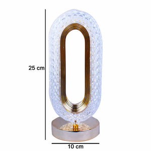 New Luxury Oval Shaped Crystal Table Lamp With 3 Colors Touch Control Rechargeable