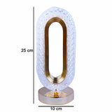 New Luxury Oval Shaped Crystal Table Lamp With 3 Colors Touch Control Rechargeable