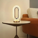 New Luxury Oval Shaped Crystal Table Lamp With 3 Colors Touch Control Rechargeable