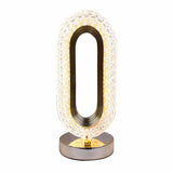 New Luxury Oval Shaped Crystal Table Lamp With 3 Colors Touch Control Rechargeable