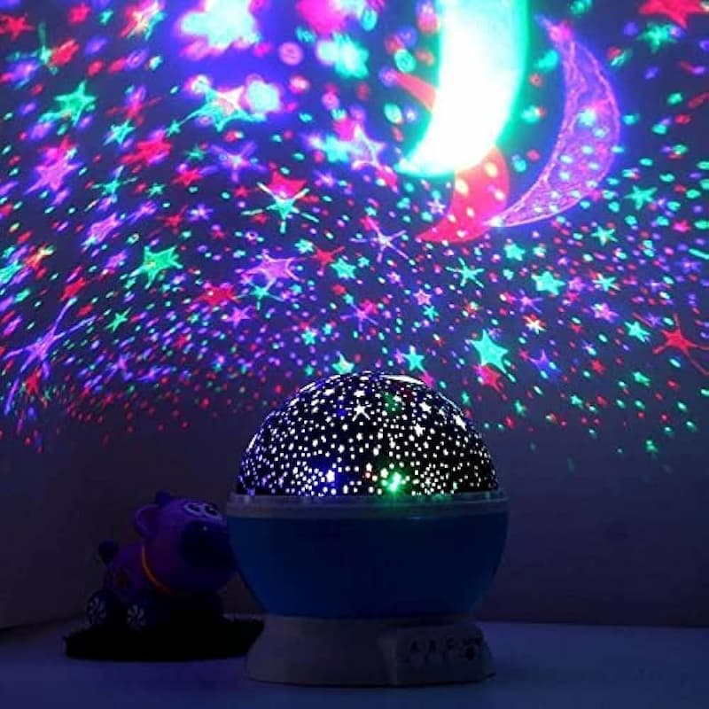 Night Light Star Lamp Starry Sky Projector Baby Light 360° Rotation LED Star Light Lamp Table Night Lamp with 8 Color Lights Projection Perfect Gift for Babies and Children