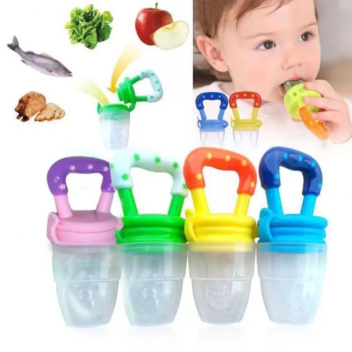 Pack of 4 Baby Fruit Feeder Pacifier Fresh Food Nibbler, Infant Fruit Teething Toy, Food Grade Silicone