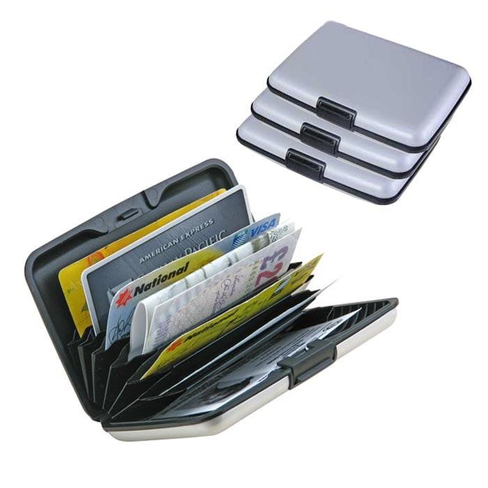 Pack of 2 - Card Holder Aluma Wallets  Black & Silver