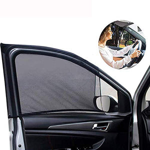 Pack of 4 Car Sun Shades Universal Compatible Car Side Window Sun Shade Mesh (Black)