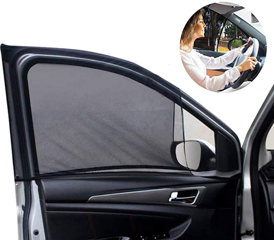 Pack of 4 Car Sun Shades Universal Compatible Car Side Window Sun Shade Mesh (Black)