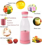 Portable Electric Bottle Juicer For Shakes And Smoothies - Mini Fast Portable Juicer Blender USB Rechargeable - Wireless Bottle for Traveling (Multicolour) - Multifunctional Juice Maker Machine 380ml