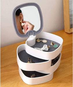 Rotating Jewelry Organizer 360° Storage Box 4 Layers Portable Travel Jewellery Holder Jewellery Accessory Organizer