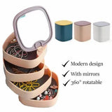 Rotating Jewelry Organizer 360° Storage Box 4 Layers Portable Travel Jewellery Holder Jewellery Accessory Organizer