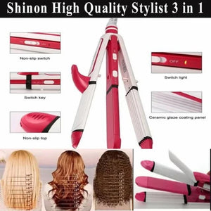 Shinon 3 IN 1 Hair Iron Professional Hair Straightener, Curler And Crimper Hair Styling Machine