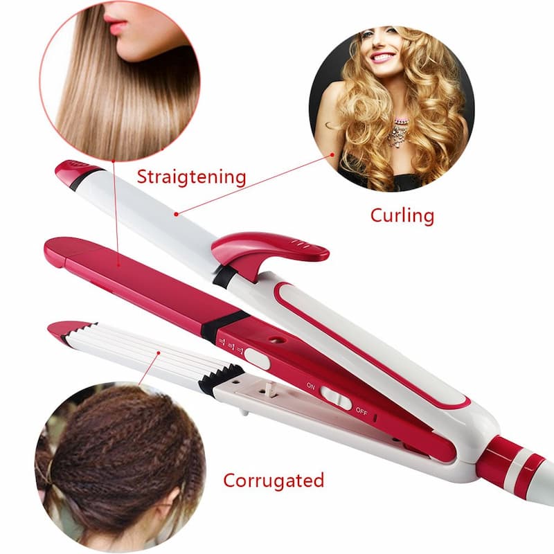 Shinon 3 IN 1 Hair Iron Professional Hair Straightener, Curler And Crimper Hair Styling Machine