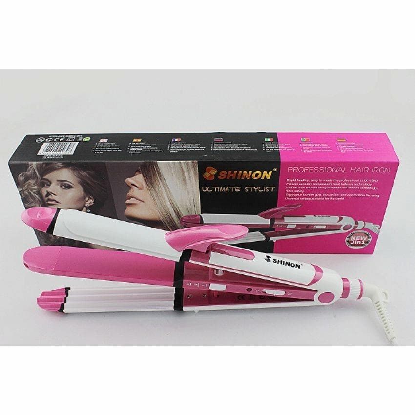 Shinon 3 IN 1 Hair Iron Professional Hair Straightener, Curler And Crimper Hair Styling Machine