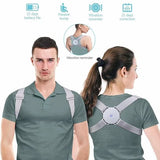 Smart Sensor Vibration Posture Corrector Belt – USB Rechargeable, Adjustable Support for Upper Back, Shoulders, and Lumbar Region