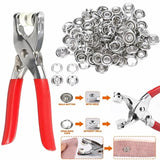 Tich and Snap Button Press Tool, 9.5mm Metal Ring Buttons Press Plier, Fastener Metal Snap Ring Buttons Punching Tool Kit, Diy Buttons Tool Kit For Clothes