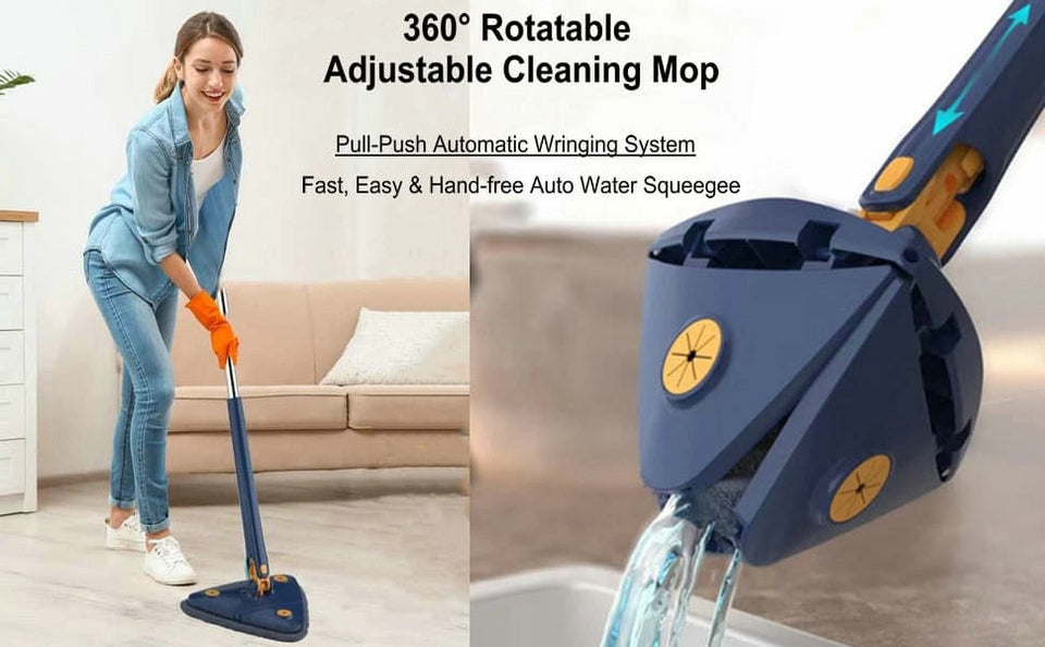 Triangle Twister Mop 360° Rotating Mop Triangular mop head easy cleaning Automatically twisting water