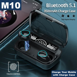 TWS M10 Earbuds Bluetooth 5.1 Earphones 3500mAh Charging Box Wireless Stereo