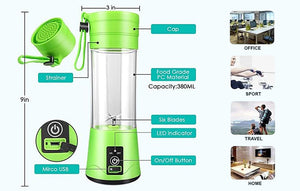 USB Rechargeable Juicer Blender 4 Blades Multi Functional USB Portabler Mixer