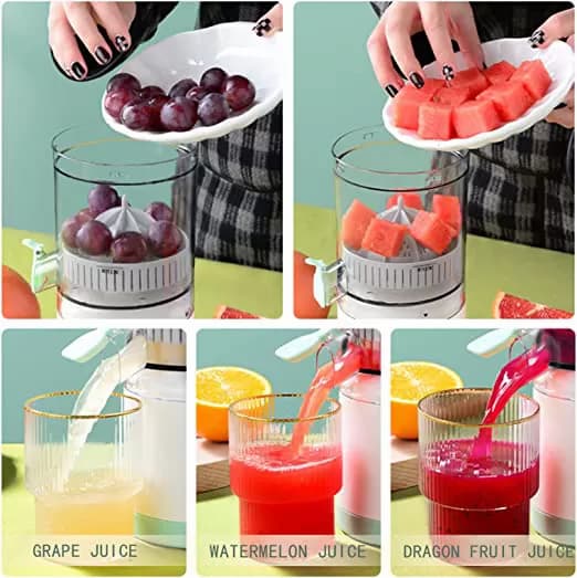 USB Rechargeable Orange Juicer Citrus Juicer Fruit Wireless Squeezer Pressure Juicer 45W Portable Juicer Home Small Juice Extractor Fruit Juice Separator