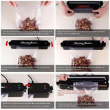 Vacuum Sealer Machine - Automatic Food Sealer for Food Preservation, Suitable for Dry & Moist Food, Portable Sealer with 10 Vacuum Sealer Bags