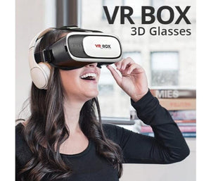 VR Box Virtual Reality Version 2 3D Glasses with Remote - White & Black