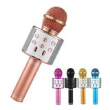 WS 858 Mic and Hifi Speaker Voice Changer Microphone Portable Speaker and Wireless Bluetooth Microphone Multi color