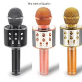 WS 858 Mic and Hifi Speaker Voice Changer Microphone Portable Speaker and Wireless Bluetooth Microphone Multi color